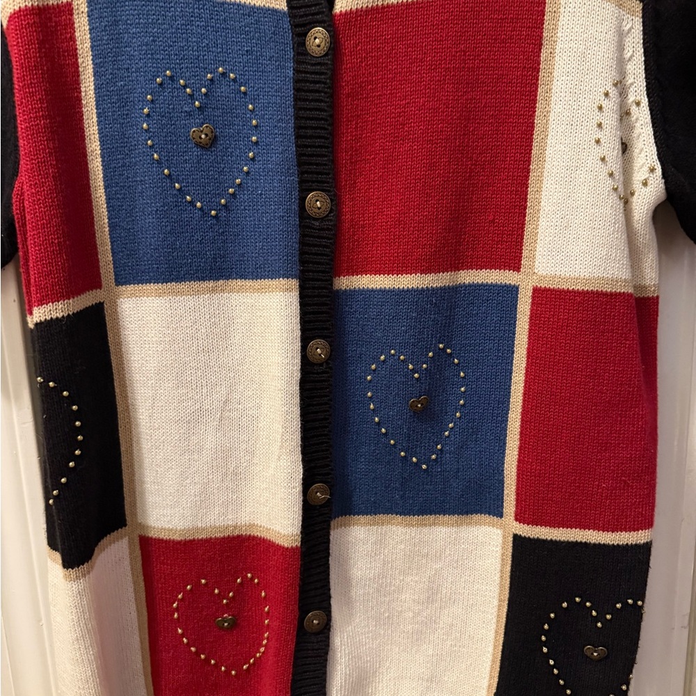 New Alfred Dunner Patchwork Sweater - image 4
